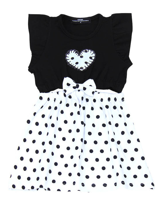 Rochie Fete Cu Buline Negru/Alb Cu Buline