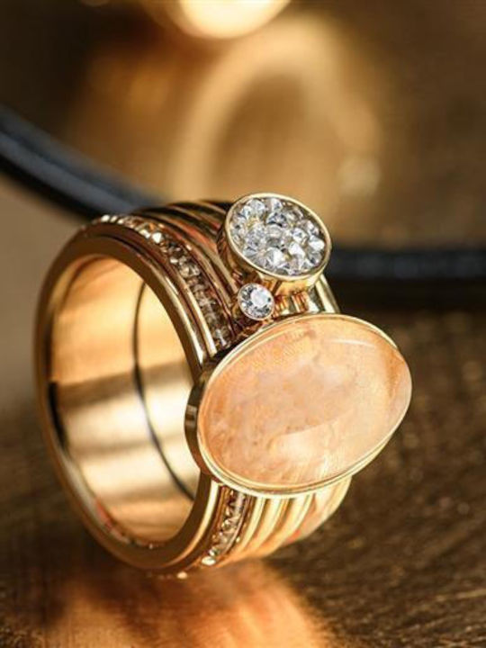 iXXXi Women's Ring with Zircon Made of Gold Plated Steel