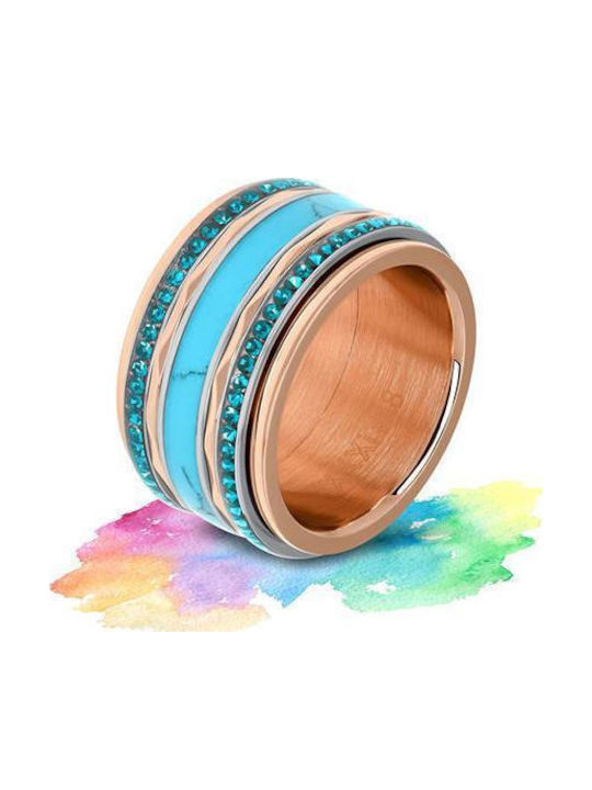 iXXXi Damentlicher Ring mit Zirkon aus Stahl