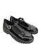 Kids Pumps & Ballerinas With Hoop & Loop Closure Patent Leather Black