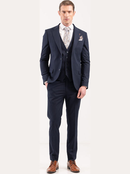 Vittorio Artist Men's Suit with Slim Fit Navy Blue