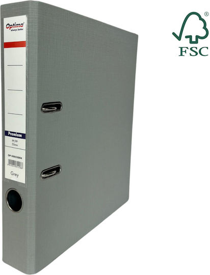 Optima Clasic & Premium A4 Binder Laminated Pp Pp Metal Edge 50 Mm Optima Premium Gray