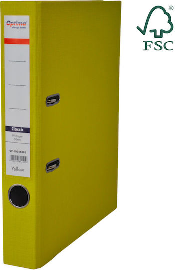 Optima Clasic & Premium A4 Binder Laminated Pp Paper Metal Edge 50 Mm Optima Classic Yellow
