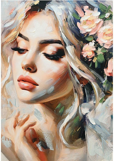 Marhome Beautiful Woman With Flowers On Head Painting On Canvas 70x100cm