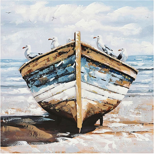 Marhome Ship On Land With Birds Painting On Canvas 80x80cm