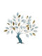Marhome Blue Wall Decor Made of Metal 75.6x3.2x68.6cm