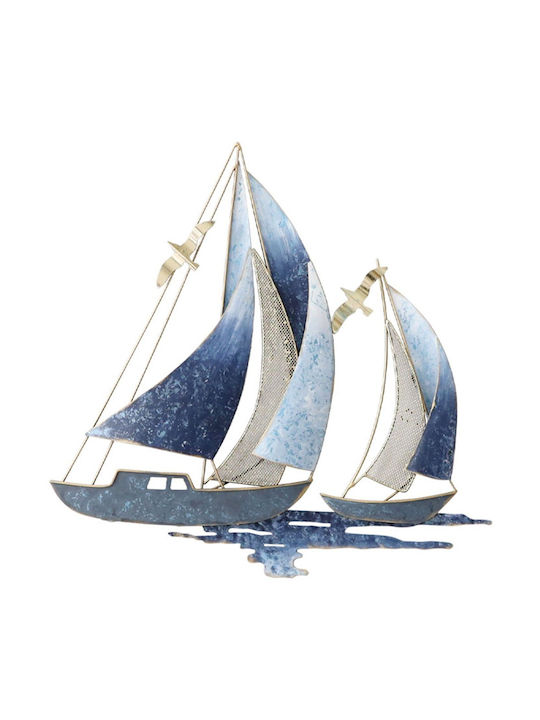 Marhome Blue Wall Decor Made of Metal 48.9x3.8x48.9cm