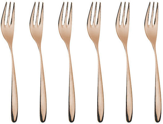 Inoxriv Set Fruit/Dessert Forks Stainless Steel Rose Gold 15.3cm 6pcs