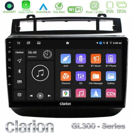 Clarion Car Audio System for Volkswagen Touareg 2011-2018 Bluetooth USB AUX WiFi GPS Apple CarPlay Android Auto with 9" Touch Screen
