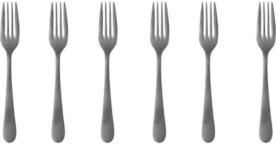 Raki Old Fashioned Set of Food Forks Inox Gray 21.3cm 6 Pieces