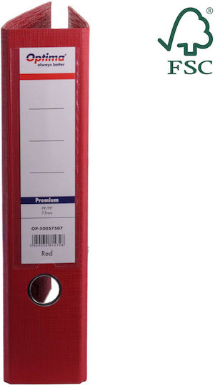 Optima Clasic & Premium A4 Lever Arch File Laminated Pp Pp Metal Edge 75 Mm Optima Premium Red