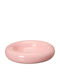 Hintsdeco Dekorative Platte Rund Porzellan Rosa 12,5x12,5x18cm