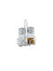 Raki Set Salt Pepper Stainless Steel with Stand 2 Pieces