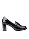 Heels Made of Patent Leather with Medium Heel Black