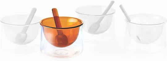 Philippi Gelato Μπωλ Σερβιρίσματος Παγωτού Στρογγυλό Γυάλινο Κίτρινο με Διάμετρο 10.1εκ. 2τμχ