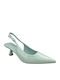 Heels from Patent Leather with Strap & Medium Heel Green