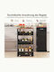 Costway Metallic Kitchen Trolley 3 Tiers Black 47.5x30x80.5cm