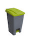 Raki Plastic Waste Bin with Pedal Green 70lt