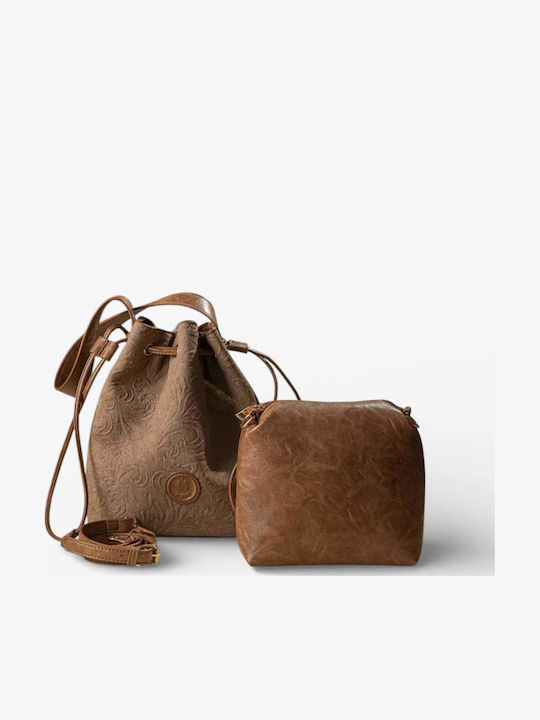 Fragola Σετ Γυναικείο Πουγκί Ώμου Light Brown