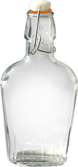 Raki Glass Water Bottle with Transparent Clip 500ml