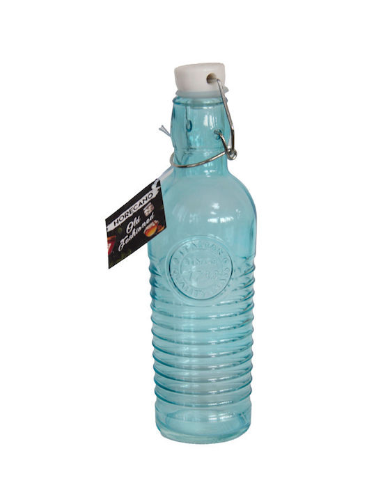 Raki Sticlă De Apă Din Sticlă Cu Clemă Albastră 500ml
