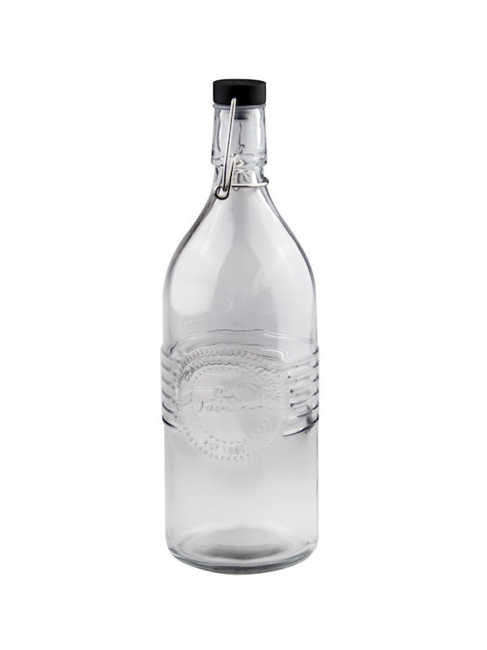 Raki Sticlă De Apă Din Sticlă Cu Clemă Neagră 1000ml