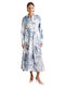 Summer Midi Shirt Dress Long Sleeve Light Blue