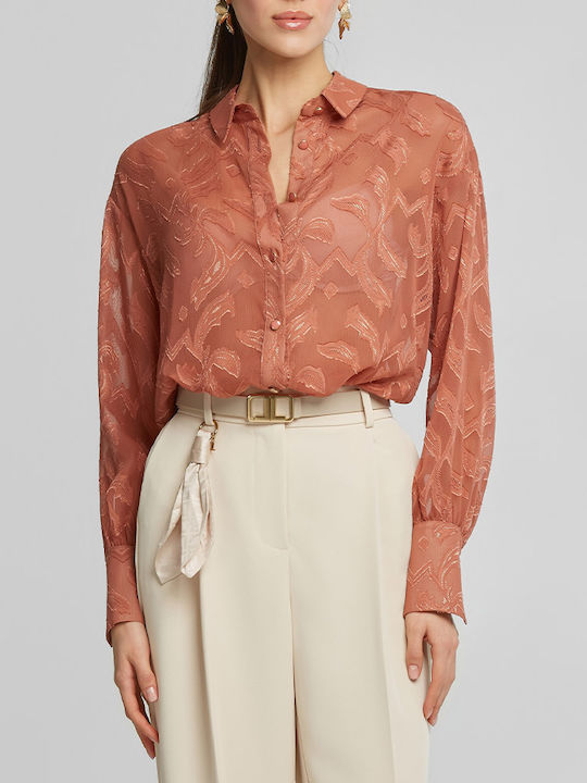 Long Sleeve Women's Shirt Terracotta