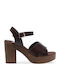 Parex Women's Sandals Crossed Strap Front Brown