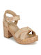 Damen Sandalen Beige RLP486 Raffia