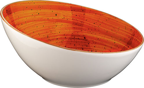 Bonna Terracotta Serving Bowl Round Porcelain Orange 22 Pieces