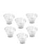 Raki Cone Transparent Salad Bowl 20x20x18cm 6 Pieces