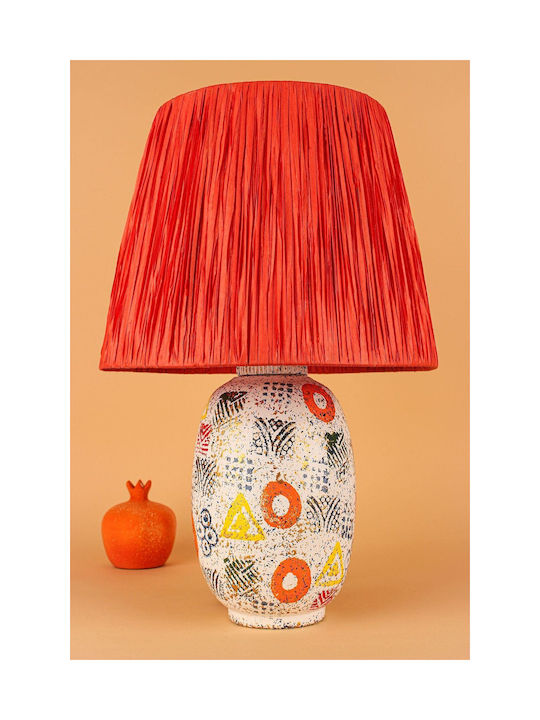 Handmade Ceramic Table Lamp Orange 33x50cm