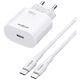 Moxom Mobile Phone Charger with USB-C Port and USB-C - USB-C Cable 20W Power Delivery White (MX-HC151)