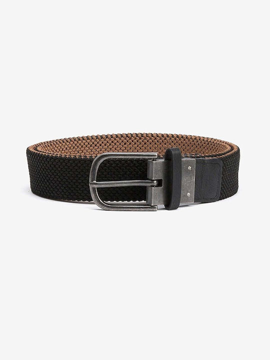 Tiffosi Men's Leather Knitted Double Sided Black Belt