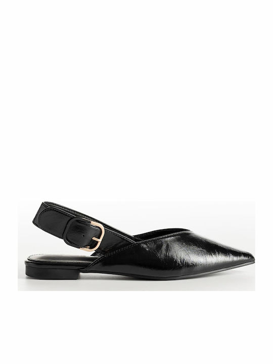 Bellucci Pantofi Balerini Pentru Femei Slingback Cu Curea În Culoare Neagră