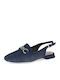 Leather Women's Moccasins in Blue Colour