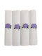 Nakas Concept Dining Napkin Linen Set 4 Pieces Orchid White 50x50cm