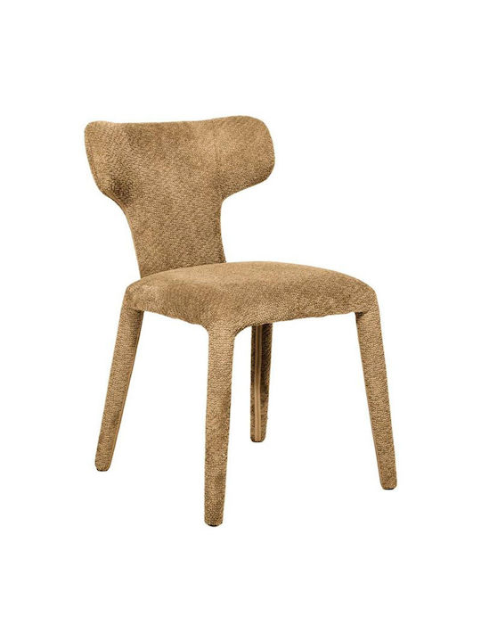 Veloria Dining Chairs with Fabric Upholstery Yellow 2 Pieces 50x62x80cm