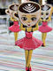 Osterkerze Ballerina Runde 23.5cm Braun