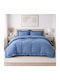 Saray Home Cotton Duvet Cover Set 200x220cm Double with 2 Pillowcases Kokosh Blue