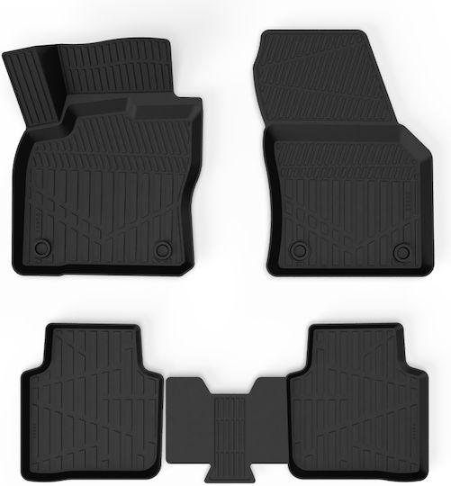 Set Vorder- und Rückseite Auto Fußmatten 4 Stück für Skoda Kodiaq Schwarze