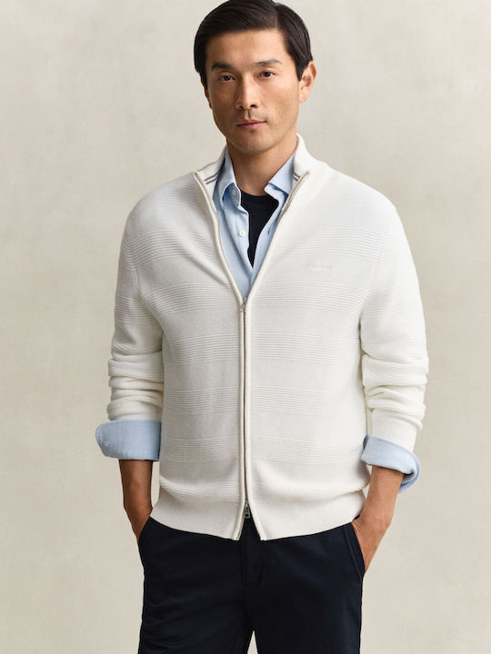 Gant Men's Knitted Cardigan Ecru