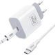 Φορτιστής με Θύρα USB-C και Καλώδιο USB-C - USB-C 20W Power Delivery Λευκός (KT06-C)
