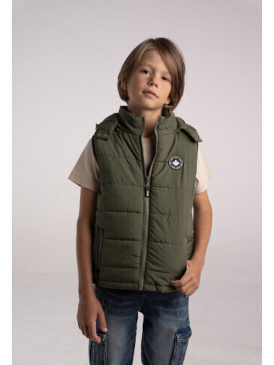 Hashtag Kids Quilted Sleeveless Jacket with Hoo...
