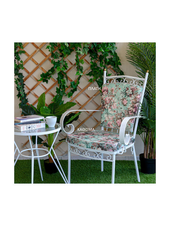 Be Comfy Waterproof Garden Chair Cushion Floral Petrol 42x42cm