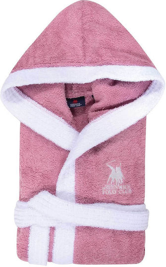 Greenwich Polo Club Детски Халат Essential Розов с Качулка