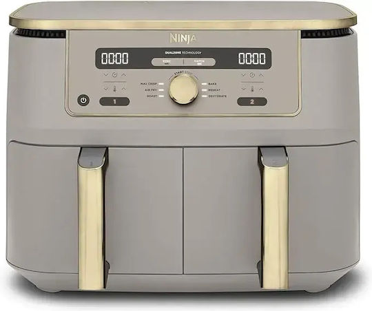 Ninja Heißluftfritteuse mit Wi-Fi & Doppelter Abnehmbarer Behälter 9,5 l Gold