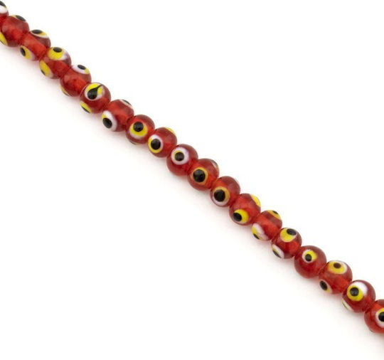 Γυαλινο Ματι Στρογγυλο 7mm/~ø1mm 65τεμ/κορ Κοκκινο Διαφανο