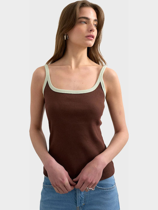 Women's Cotton Sleeveless Top Brown